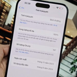 Bh T9-25, Pin 100%, iphone 15 Pro Max 256GB , VN-A , Blue